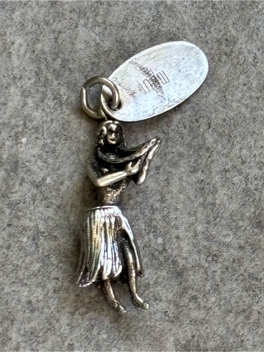 Vintage 1960s Sterling Silver Hawaiian Hula Dancer Charm Pendant Hawai’i Hawaii